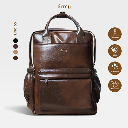 ERMY - Aily Tas Ransel Wanita 2 in 1 New Material Backpack Sekolah Tas Laptop Kuliah Waterproof