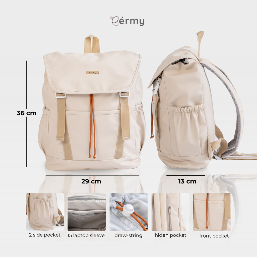 ERMY - Nara Tas Ransel Wanita Backpack Sekolah Serut Waterproof