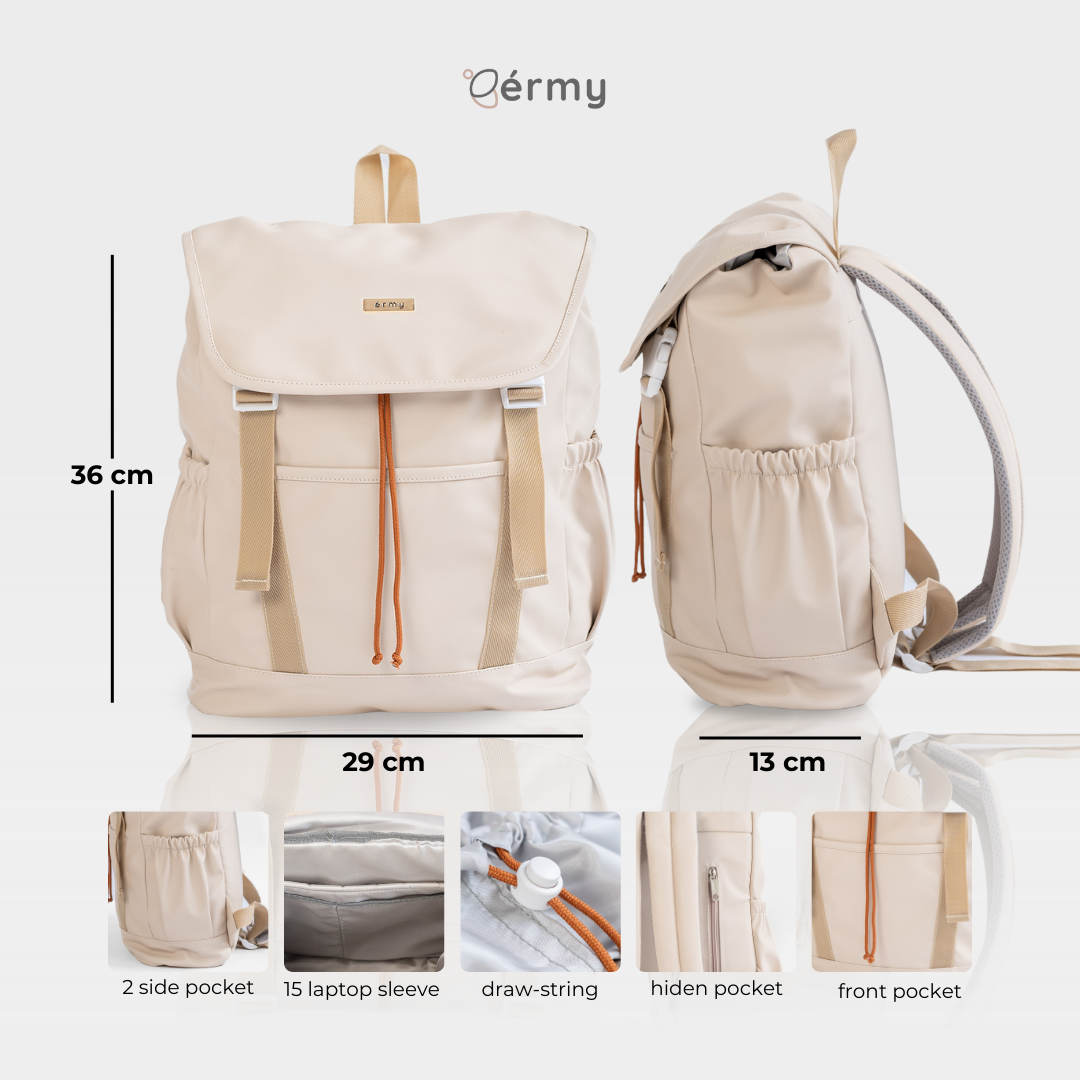 ERMY - Nara Tas Ransel Wanita Backpack Sekolah Serut Waterproof