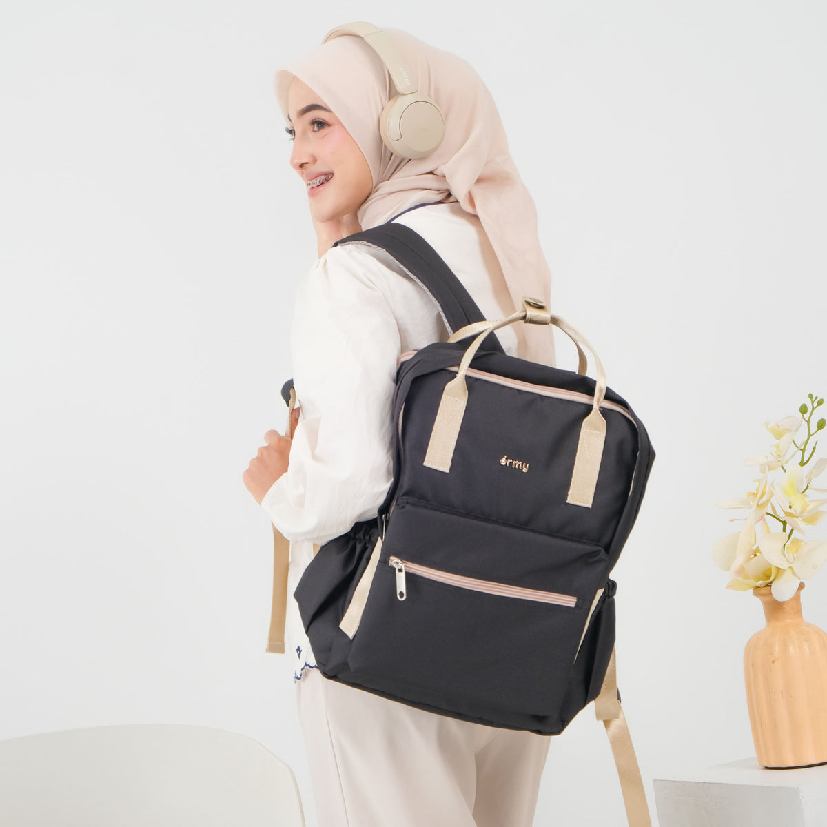 ERMY  - Namy Tas Ransel Wanita 2 in 1 Full Color Backpack Sekolah Kuliah Traveling