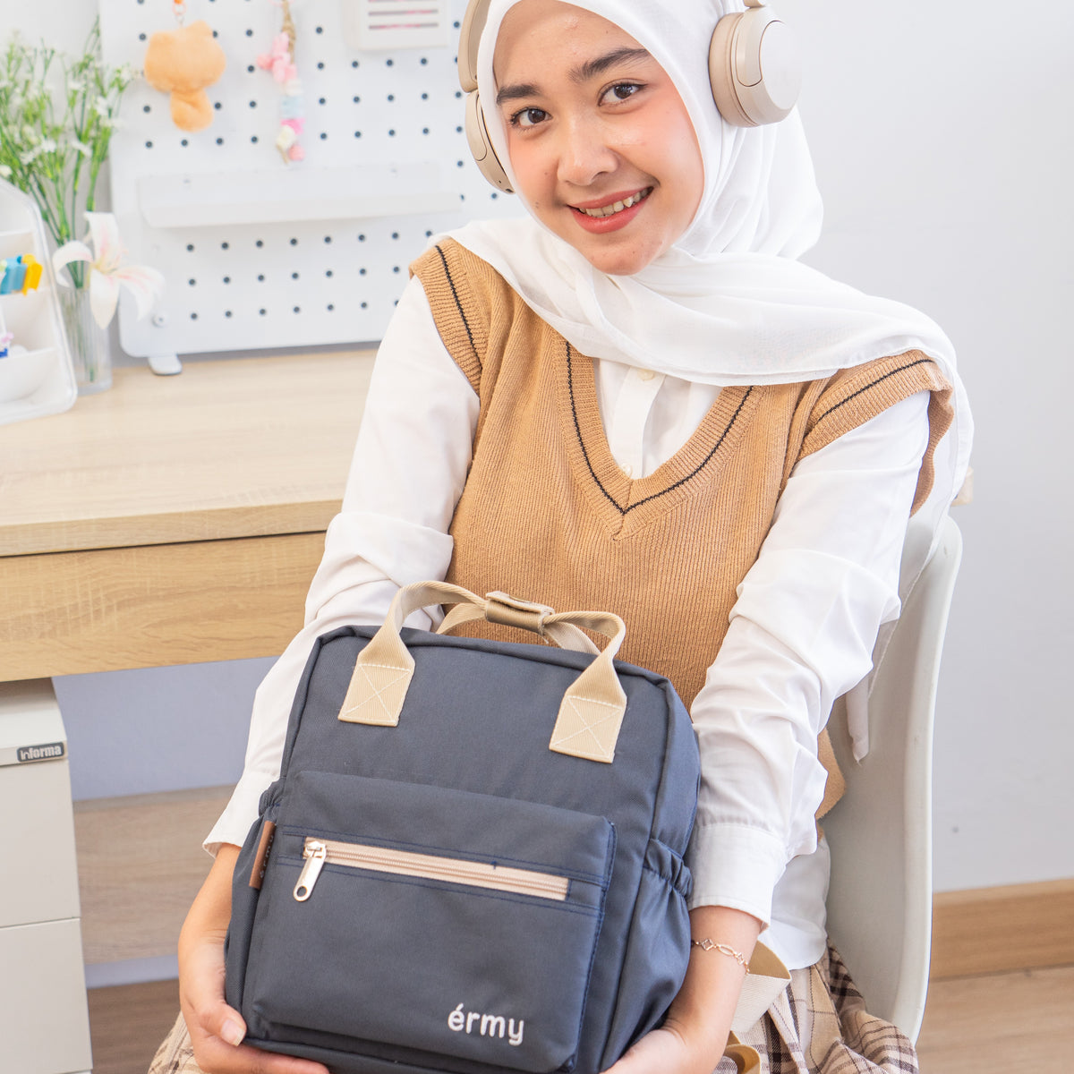 ERMY - New Hachi Tas Ransel Wanita 2 in 1 Backpack Sekolah Mini