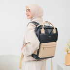 ERMY - Aily Tas Ransel Wanita 2 in 1 Mix Color Backpack Sekolah Tas Laptop Kuliah Waterproof