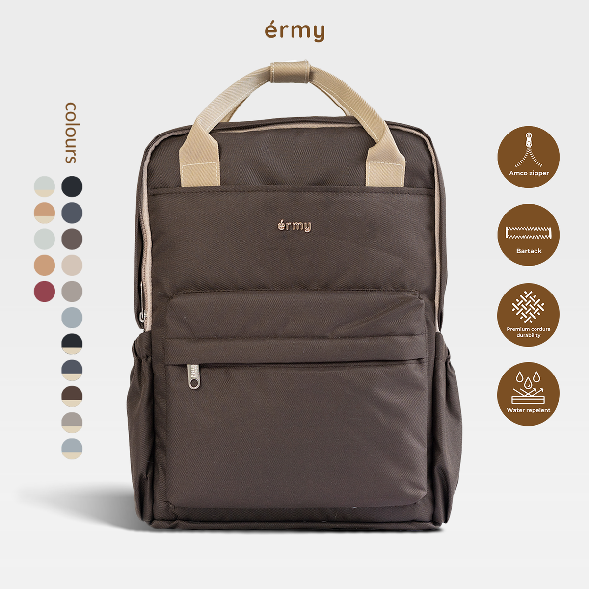 ERMY - Katsu Tas Ransel Wanita 2 in 1 Full Color Backpack Sekolah Tas Laptop Kuliah Simpel