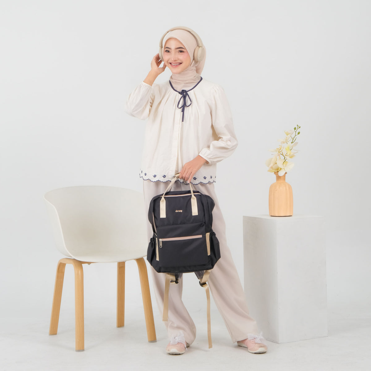 ERMY  - Namy Tas Ransel Wanita 2 in 1 Full Color Backpack Sekolah Kuliah Traveling