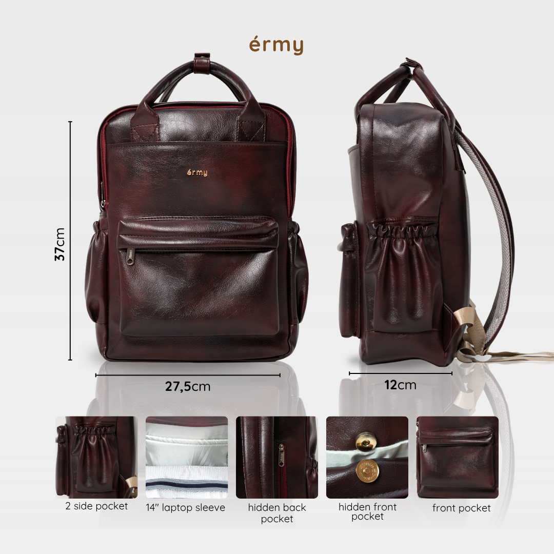 ERMY - Aily Tas Ransel Wanita 2 in 1 New Material Backpack Sekolah Tas Laptop Kuliah Waterproof