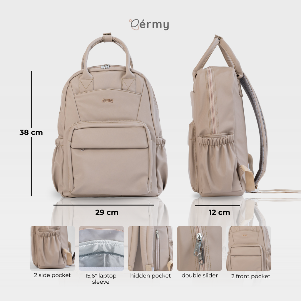 ERMY - Winnie Tas Ransel Wanita 2 in 1 Backpack Sekolah Tas Kerja Simpel Waterproof