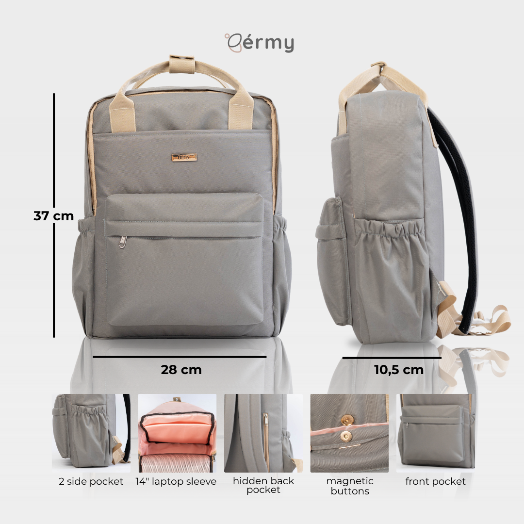 ERMY - Katsu Tas Ransel Wanita 2 in 1 Full Color Backpack Sekolah Tas Laptop Kuliah Simpel