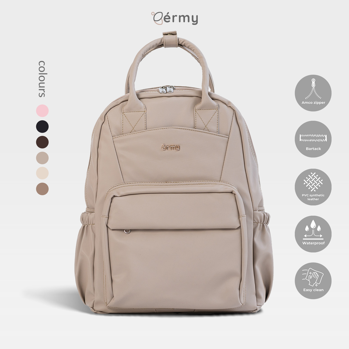 ERMY - Winnie Tas Ransel Wanita 2 in 1 Backpack Sekolah Tas Kerja Simpel Waterproof