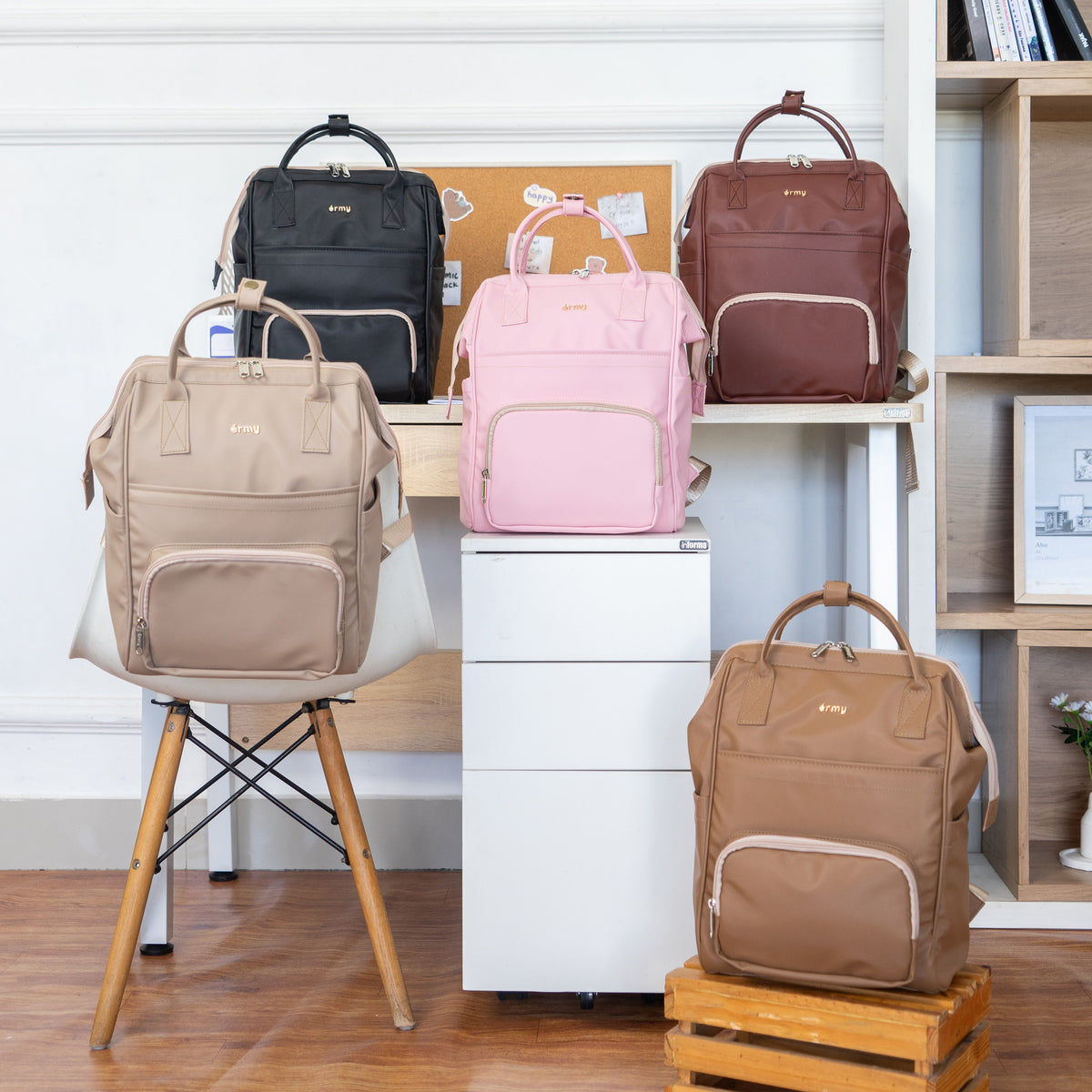 ERMY - Kimy Tas Ransel Wanita 2 in 1 Backpack sekolah Tas Kerja Waterproof