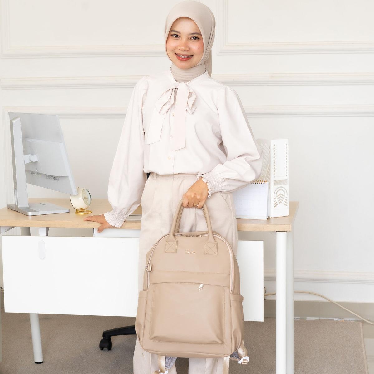 ERMY - Zelin Tas Sekolah Wanita Backpack Sekolah Wanita Tas Laptop Kerja Waterproof