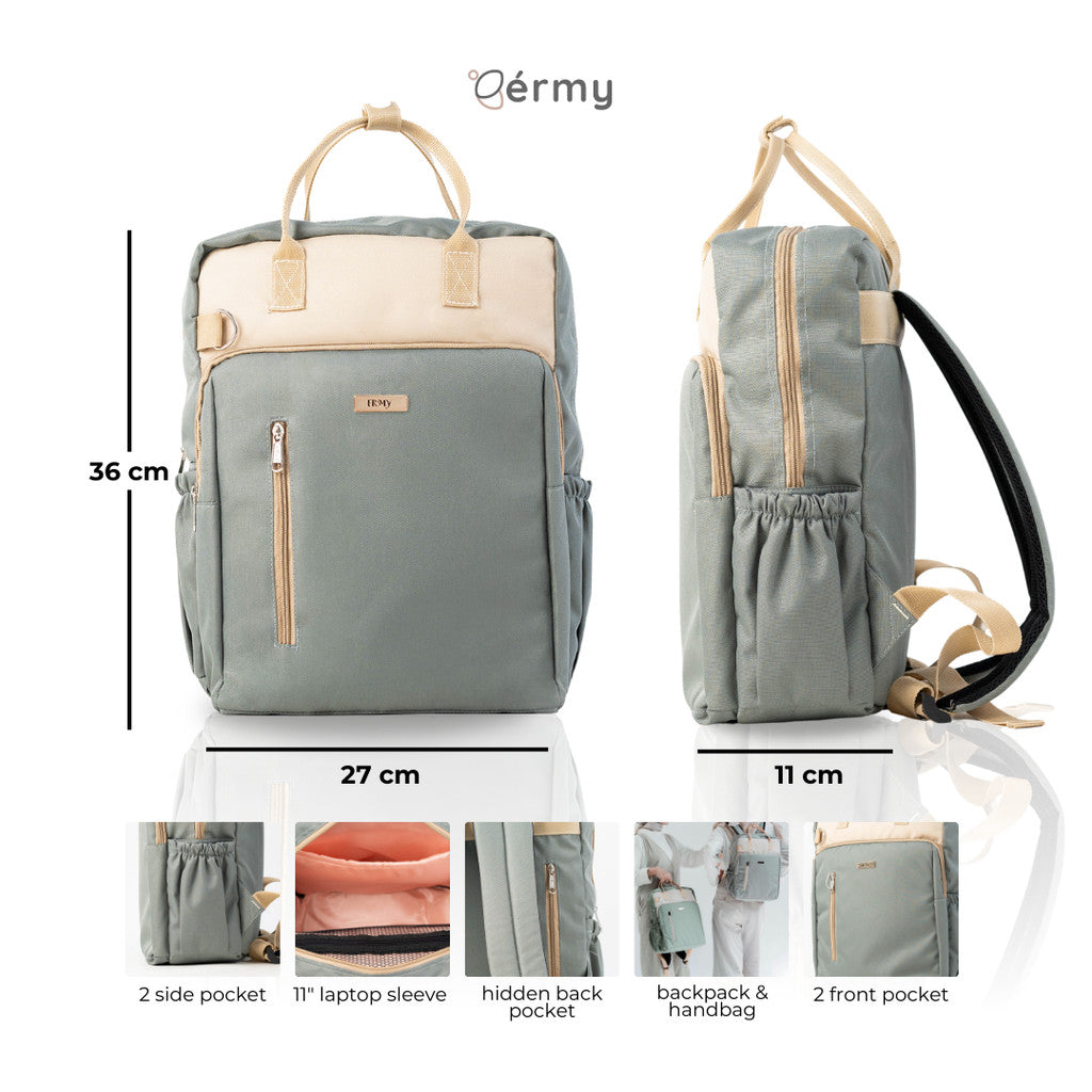 ERMY - Yuuky Tas Ransel Wanita 2 in 1 Backpack Sekolah Tas Laptop Kerja Simpel
