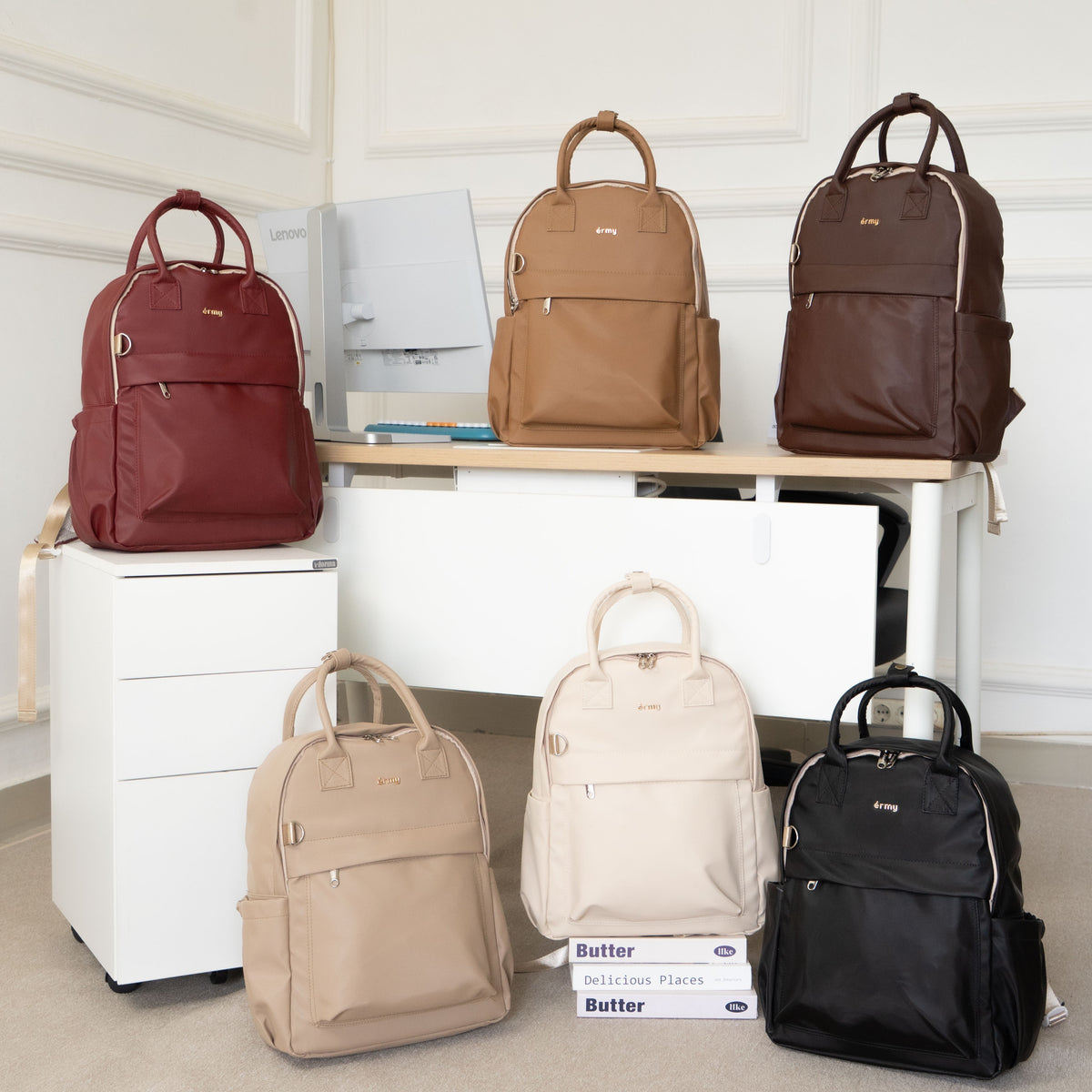 ERMY - Zelin Tas Sekolah Wanita Backpack Sekolah Wanita Tas Laptop Kerja Waterproof