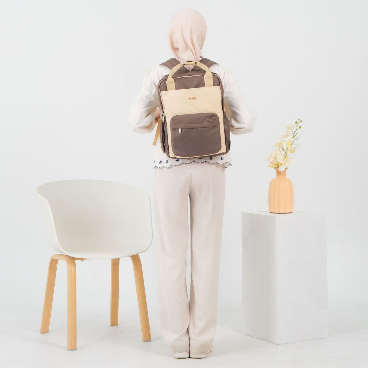 ERMY - Katsu Tas Ransel Wanita 2 in 1 Full Color Backpack Sekolah Tas Laptop Kuliah Simpel