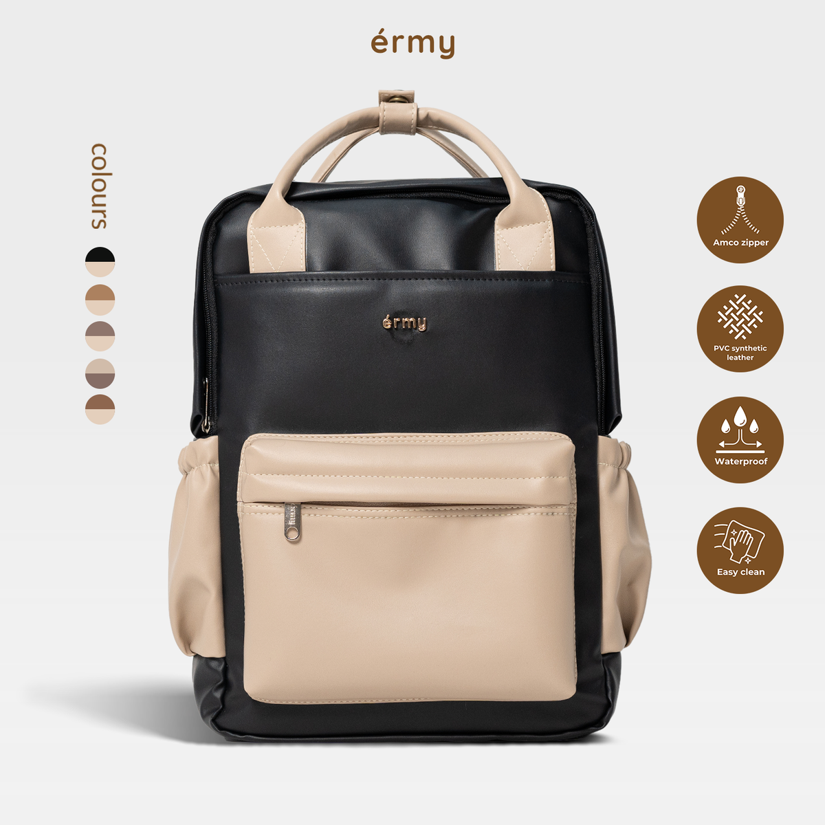 ERMY - Aily Tas Ransel Wanita 2 in 1 Mix Color Backpack Sekolah Tas Laptop Kuliah Waterproof