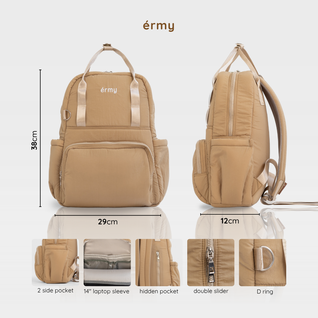 ERMY - Pikko Tas Ransel Wanita Crinkle 2 in 1 Backpack Sekolah