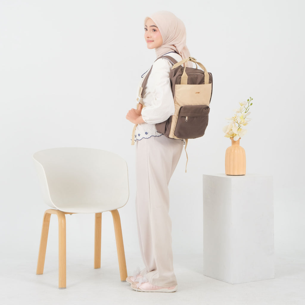 ERMY - Katsu Tas Ransel Wanita 2 in 1 Full Color Backpack Sekolah Tas Laptop Kuliah Simpel