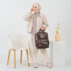 ERMY - Aily Tas Ransel Wanita 2 in 1 New Material Backpack Sekolah Tas Laptop Kuliah Waterproof