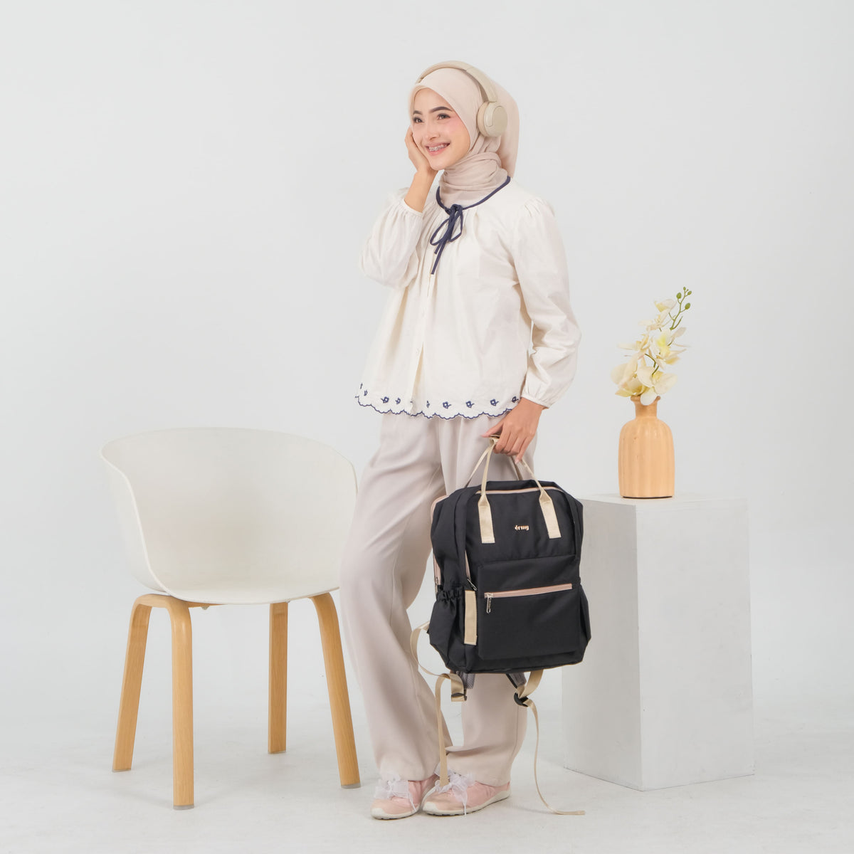 ERMY  - Namy Tas Ransel Wanita 2 in 1 Full Color Backpack Sekolah Kuliah Traveling