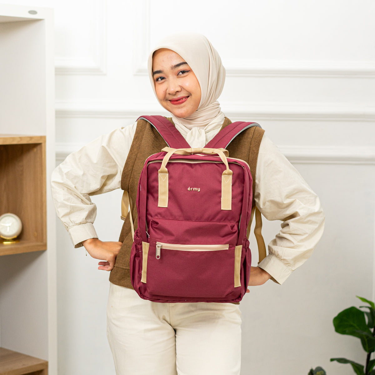 ERMY - Namy Tas Ransel Wanita 2 in 1 Backpack Sekolah Kuliah Traveling