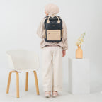 ERMY - Aily Tas Ransel Wanita 2 in 1 Mix Color Backpack Sekolah Tas Laptop Kuliah Waterproof