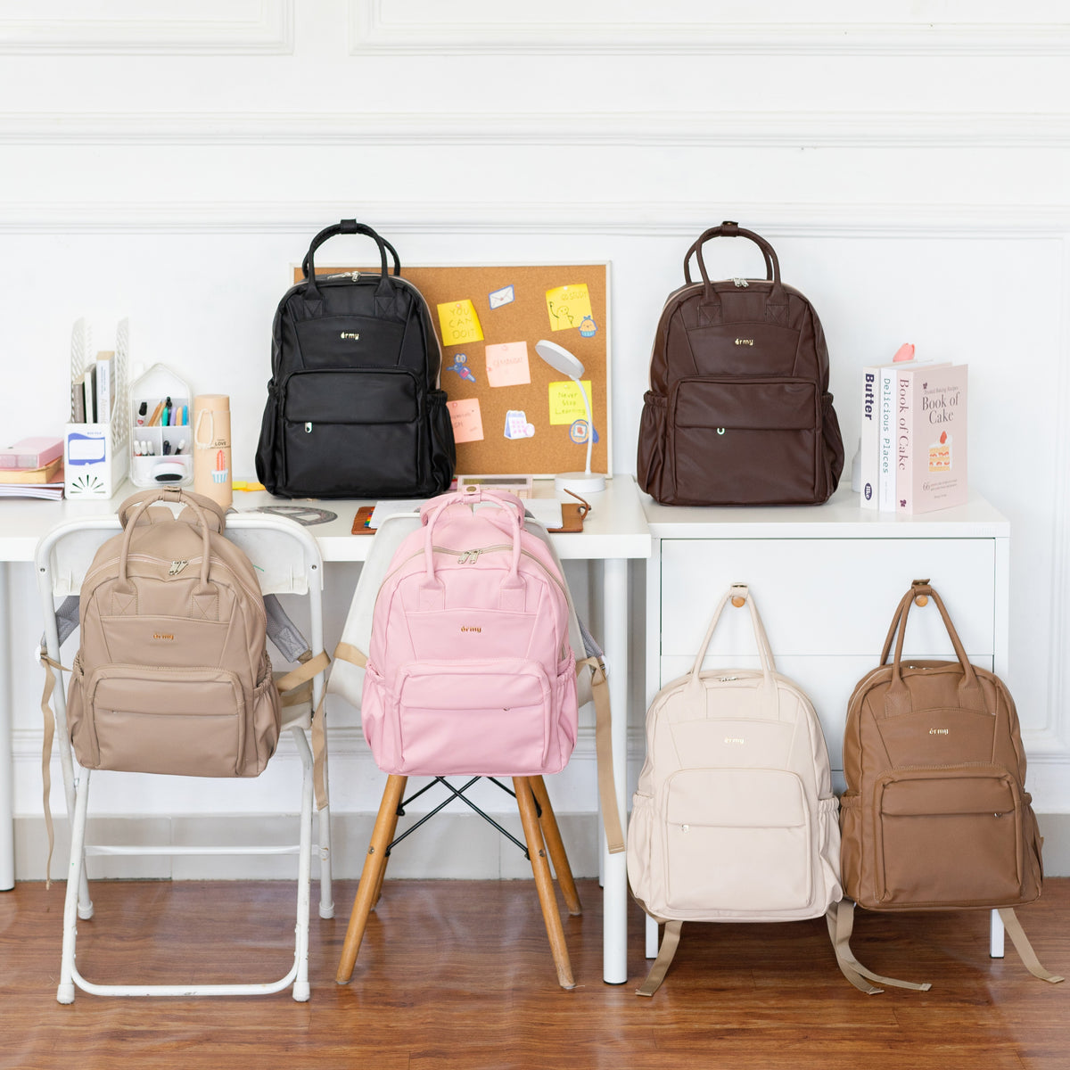 ERMY - Winnie Tas Ransel Wanita 2 in 1 Backpack Sekolah Tas Kerja Simpel Waterproof