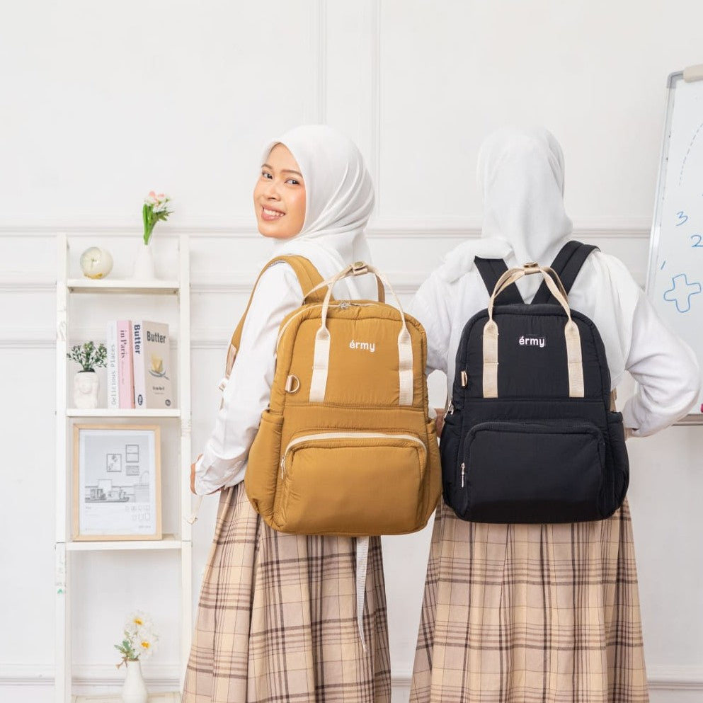 ERMY - Pikko Tas Ransel Wanita Crinkle 2 in 1 Backpack Sekolah